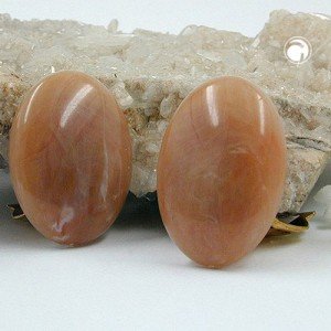Ohrring oval nougatbraun-marmoriert