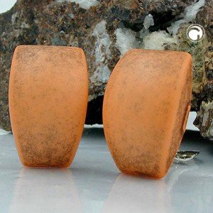 Ohrring Trapez orange grau matt