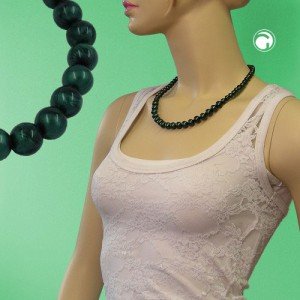 Collier Halskette Perlen 8/10mm flaschengrün 50cm