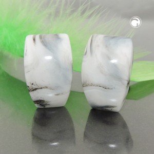 Ohrring Trapez weiß-grau-marmoriert