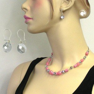 Ohrhaken Glasperle silber-verspiegelt