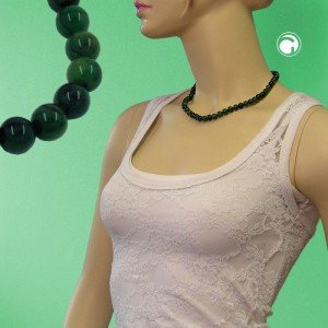 Collier Halskette Perlen 8mm grün-marmor 45cm