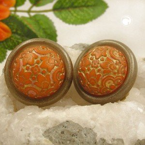 Ohrring orangeton messing-farbig