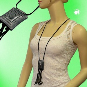 Halskette Viereck altsilber ca. 100cm