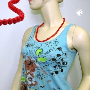 Collier Halskette Perle 8mm rot-glänzend 60cm