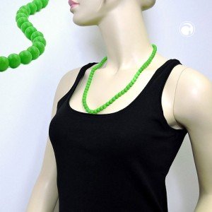 Collier Halskette Perlen 8mm hellgrün-glänzend 60cm