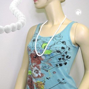 Collier Halskette Perlen 8mm weiß-glänzend 80cm