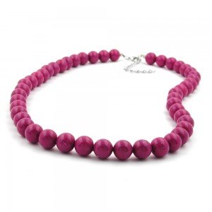 Halskette Perlen 10mm violett-glänzend 70cm