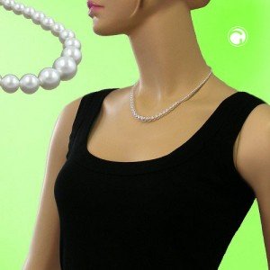 Collier Halskette 42cm Glasperlen WW verlaufend