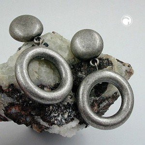 Ohrstecker Hänger Ring altsilber