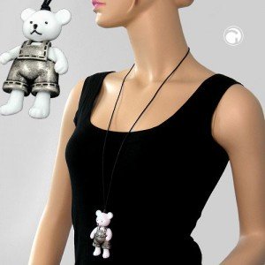Collier Halskette Eisbär Hose altsilber 90cm