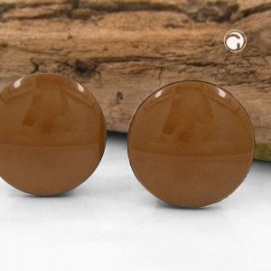 Ohrring 24 braun glänzend Vollplastik