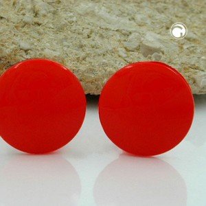 Ohrring 24mm rot glänzend Vollplastik