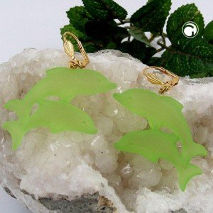 Ohrring Doppel-Delfin kiwi-matt