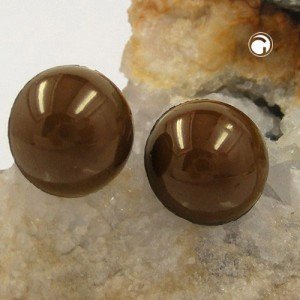 Ohrstecker Vollplastik nougat gewölbt