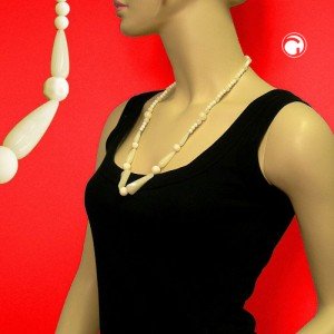 Collier Halskette Perle elfenbein-creme 66cm