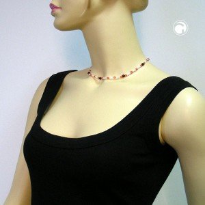 Halskette Kinder rot-weiß-schwarz 40cm