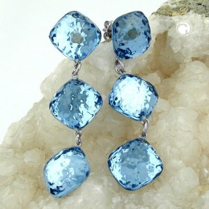 Ohrstecker blau-transparent verspiegelt