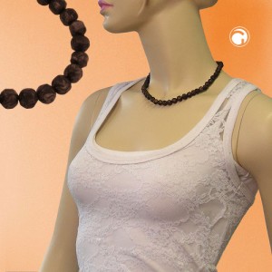 Collier Halskette Barockperlen braun-schwarz 45cm