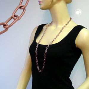 Collier Halskette Anker weit 8mm kupfer-hell-matt 90cm