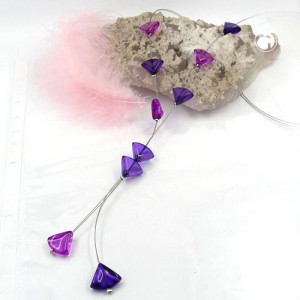 Halskette Dreieck lila-transparent si 90cm