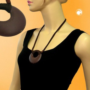 Collier Halskette Ring braunton dunkel matt 63cm