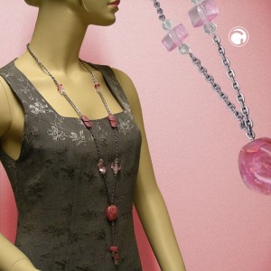 Collier Halskette Nugget rosé-altrosa Anker 90cm