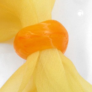 Tuchperle rund orange-matt Struktur