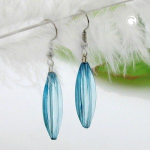 Ohrhaken Olive türkis transparent