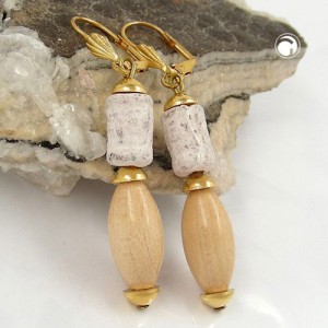 Ohrring Holz-hell hell-rosa