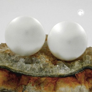 Ohrring 20mm wachsweiß Vollplastik