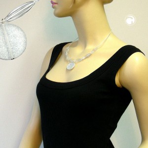 Collier Halskette Scheibe kristall-flitter 45cm