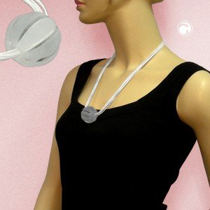 Halskette Perle 35mm kristall-matt 60cm