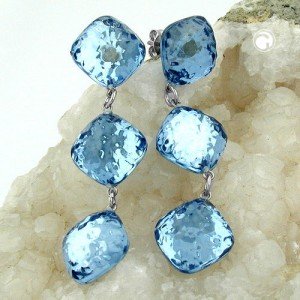 Ohrstecker blau-transparent verspiegelt