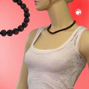 Collier Halskette Barockperle rot-schwarz 42cm