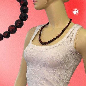 Collier Halskette Barockperlen verlaufend rot 60cm