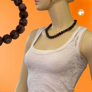 Collier Halskette Barockperlen braun-schwarz 50cm
