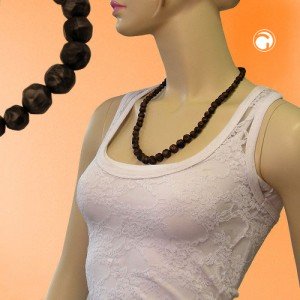 Collier Halskette Barockperlen verlaufend braun 60cm