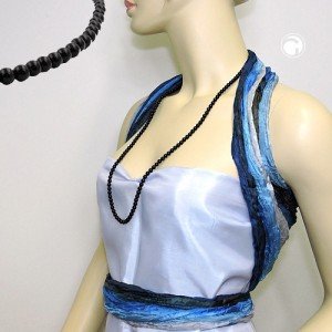 Collier Halskette Perle 6mm schwarz-glänzend 80cm
