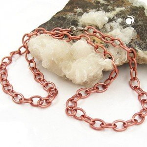 Halskette Anker oval 7mm kupfer-hell-matt 50cm