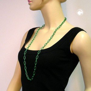 Collier Halskette Anker weit 8mm grün-matt 90cm