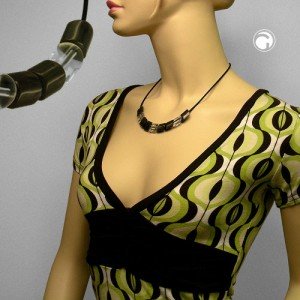 Collier Halskette Schrägperle schlamm-kristall 45cm