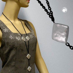 Collier Halskette Viereck WW-kristall Anker 90cm