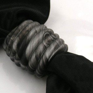 Tuchperle 35 Spirale schwarz-silber