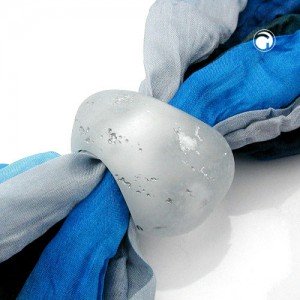 Tuchperle oval silber-kristall-matt