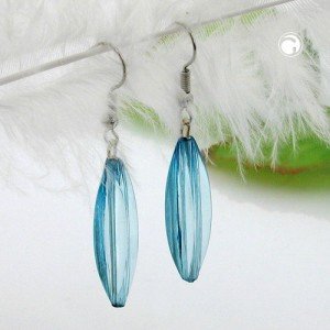 Ohrhaken Olive türkis transparent
