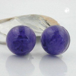 Ohrring 18mm lila-marmoriert-glänzend