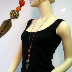 Collier Halskette Speerspitze altmessing 90cm