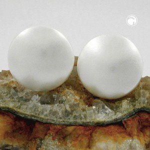 Ohrring 20mm wachsweiß Vollplastik