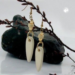 Ohrhaken Keramik creme-gold